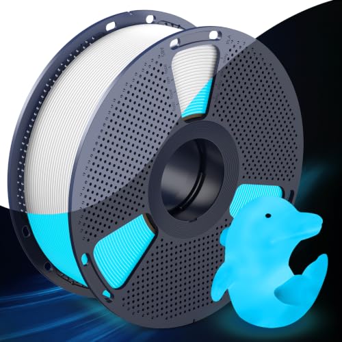 SUNLU Glow in The Dark PLA Filament, 1KG (2.2lbs), (White PLA, Glow Blue)