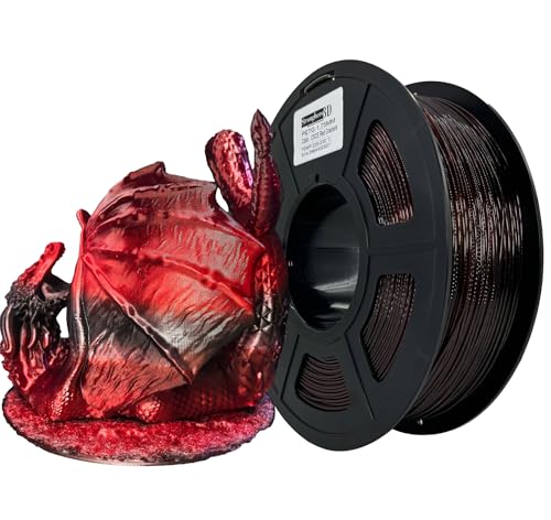 Stronghero3D PETG 3D Printer Filament 1.75 mm,Translucent Red Black,Ruby Red Gradient,Multi Color PETG Filament,Accuracy +/- 0.05 mm net Weight 1 kg