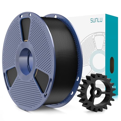 SUNLU PLA+2.0 3D Printer Filament, Upgrade PLA+ Filament 1.75mm, Tougher and Stronger, Neatly Wound PLA Plus Filament, Dimensional Accuracy +/-0.02mm, 1KG Spool(2.2lbs), Black
