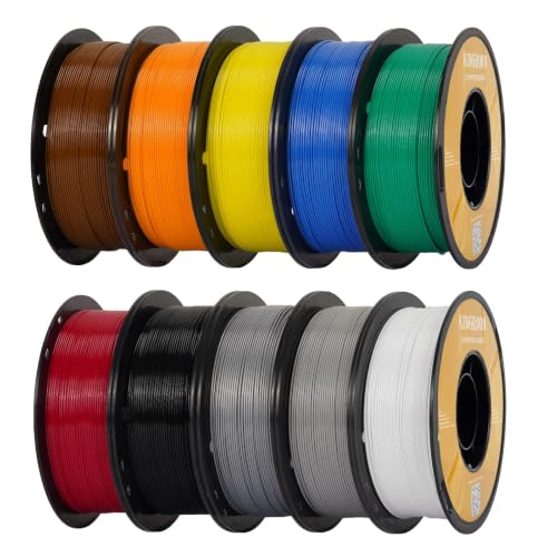 Kingroon High Speed PETG Bundle 3D Printer Filament 1.75mm, 3D Printer Rapid Filament for 30-600mm/s Hyper Printing Filament, Dimensional Accuracy +/- 0.03 mm, 10 kg Plastic Spool (22lbs(Mixed Colors)
