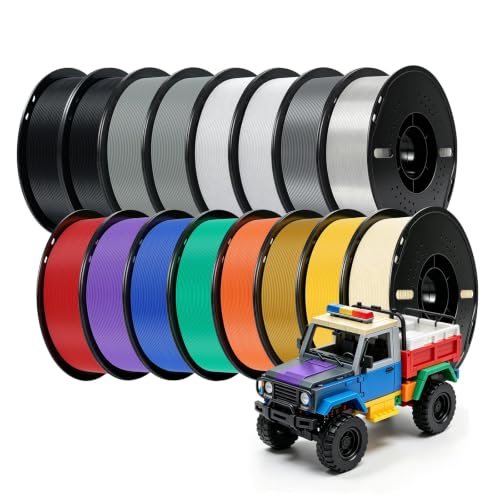 Kingroon PLA Plus 3D Filament Bundle, 16 Rolls, 1kg Spool, 300mm/s