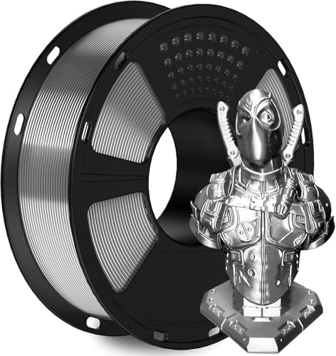 GIANTARM PETG Filament 1.75mm 1Kg(2.2lb), Silver PETG Filament for 3D Printer, ±0.02mm Accuracy, High Precision, Strong Toughness, Neatly Wound & Moistureproof, Non-Clogging & Non-Stringing, Silver