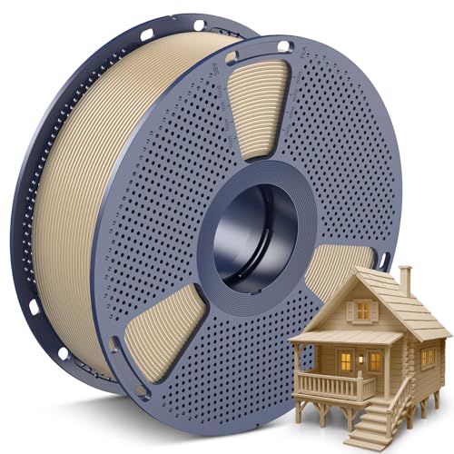 SUNLU PLA 3D Printer Filament PLA Filament 1.75mm, Neatly Wound 3D Printing Filament 1.75mm, Dimensional Accuracy +/- 0.02 mm, Fit Most FDM 3D Printers, 1kg Spool (2.2lbs), Wood Color