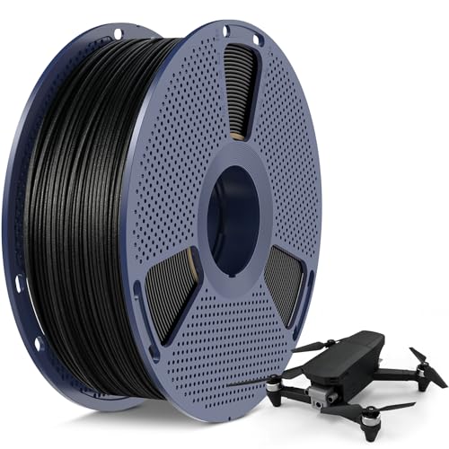 SUNLU Carbon Fiber PLA, Strong and Lightweight PLA 3D Printer Filament, PLA Filament 1.75mm Dimensional Accuracy +/- 0.02 mm, Neatly Wound 3D Printing Filament, 1KG Spool. (Black)