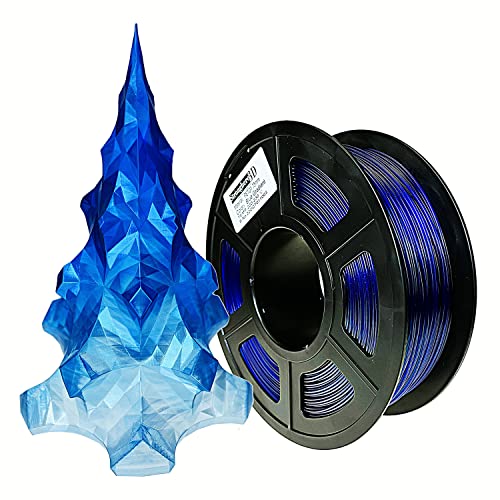 Stronghero3D PETG 3D Printer Filament 1.75mm,Translucent,Ice Blue Gradient,Crystal Blue,3D Printer Filament, Glossy PETG Filament for FDM 3D Printing 1kg(2.2lbs)
