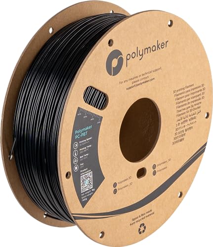 Polymaker PC-PBT Filament 1.75mm, Black Polycarbonate Filament 1.75mm PBT Blend, 1kg Cardboard Spool - Low Temperature Toughness & Good Chemical Resistance 1.75mm PC Filament