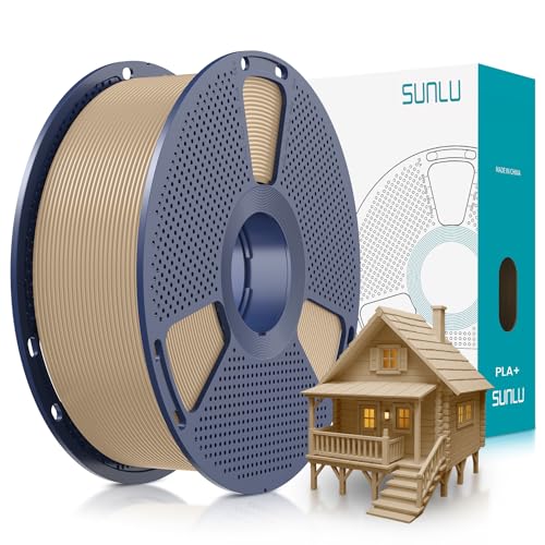 SUNLU 3D Printer Filament PLA Plus 1.75mm, SUNLU Neatly Wound PLA Filament 1.75mm PRO, PLA+ Filament for Most FDM 3D Printer, Dimensional Accuracy +/- 0.02 mm, 1 kg Spool(2.2lbs), Wood
