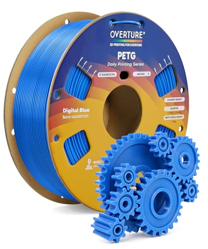 OVERTURE High Speed PETG Filament 1.75mm, 1kg Digital Blue