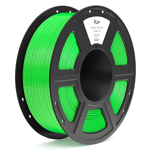 ELEGOO PLA+ Filament 1.75mm Neon Green 1KG, High Toughness PLA Plus 3D Printer Filament Dimensional Accuracy +/- 0.02mm, 1kg Spool(2.2lbs) Fits for Most FDM 3D Printers